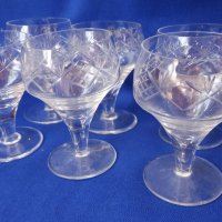 Кристални чаши за концентрат, столче, ръчна гравюра - 6 бр, снимка 7 - Чаши - 42234691