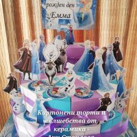 Картонена торта Замръзналото кралство Frozen , снимка 17 - Други - 27734918