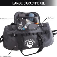 NEVR BREAK 42L Водоустойчива чанта - сак 50x25 см, черна, снимка 7 - Чанти - 42731376