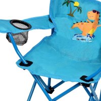 Детски сгъваем къмпинг стол син динозавър с калъф 33x31x48см, снимка 2 - Къмпинг мебели - 41434638