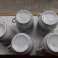 Руски порцелан пет чаши, снимка 5 - Антикварни и старинни предмети - 40326124