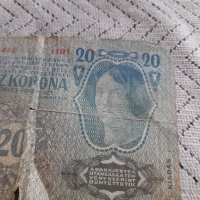 Стара банкнота 20 Крони 1013 Австро-Унгария , снимка 6 - Нумизматика и бонистика - 44436465