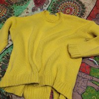 Страхотен ЖЪЛТ пуловер,едра плетка- XL/ XXL, снимка 13 - Блузи с дълъг ръкав и пуловери - 39231836