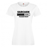 Дамска тениска Sarcasm Loading,Loading,Please wait,батерия,Изненада,Подарък, снимка 2 - Тениски - 36422235