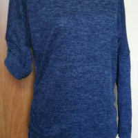 Много тъмно синя дълга блуза🍀❤S,M,L❤🍀арт.4102, снимка 1 - Блузи с дълъг ръкав и пуловери - 36303666