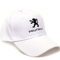 Автомобилна бяла шапка - Пежо (Peugeot), снимка 1 - Шапки - 41060890
