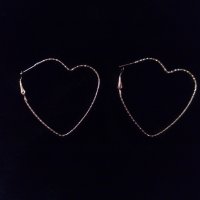 Комплект обеци със сърца, кристали, панделки и пискюли, снимка 6 - Обеци - 34478025