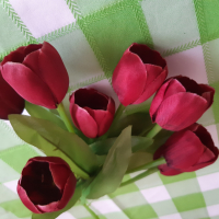 Цветя изк. 3бр Букети композиции - Лалета/Пролет/Орхидеи, снимка 1 - Изкуствени цветя - 36197096