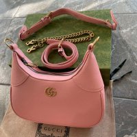 Оригинална Гучи Розова Кожена чанта Gucci Aphrodite Дръжка И Синджир, снимка 1 - Чанти - 42158327