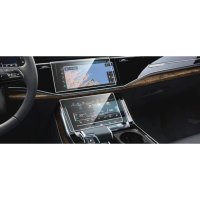 Стъклен screen протектор за Audi Q8 A6, C8 A7 2018-2020 г., комплект 3 части, снимка 8 - Аксесоари и консумативи - 44506747