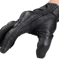 Мото ръкавици, естествена кожа, черни, снимка 4 - Аксесоари и консумативи - 44568790