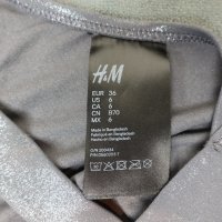 H&M XS/S (EUR 36) късо, блестящо, сребристо бюстие/топ, снимка 12 - Корсети, бюстиета, топове - 41741028