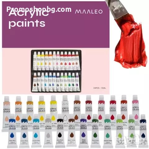 Комплект акрилни бои 24 бр х 12 ml Maaleo, снимка 1