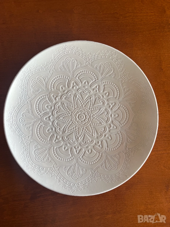 Кръгли бели големи плата за декорация дом сватба 40 см, снимка 1