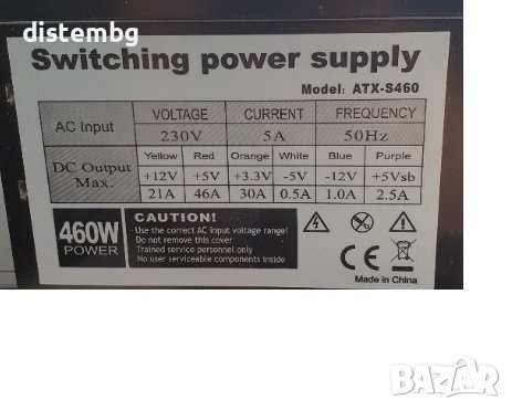 Компютърно захранване АТX-S460  460W, снимка 1