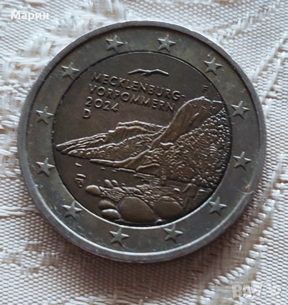 Уникална 2 Евро монета с мистериозно оцветяване – Колекционерска рядкост!, снимка 1