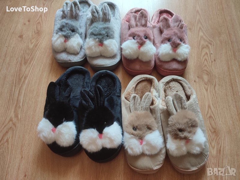 НОВИ дамски пантофи зайчета домашни чехли топлинки, снимка 1