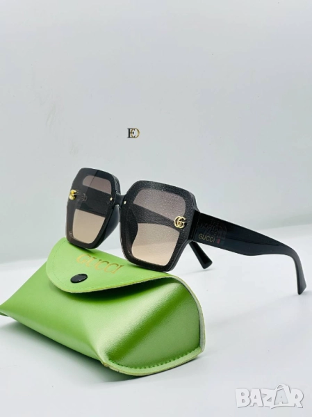 очила с черен обикновен калъф и ув защита gucci, снимка 1