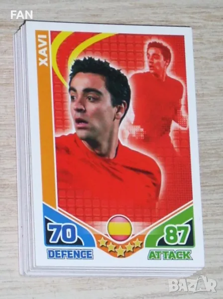 Комплект от 50 бр. футболни карти MATCH ATTAX на TOPPS от Световното първенство по футбол в ЮАР 2010, снимка 1