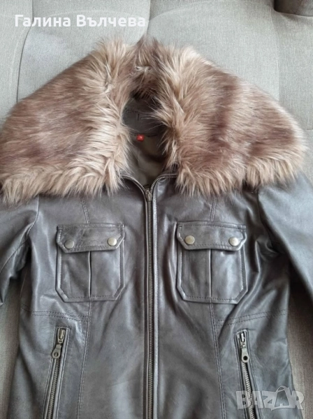 Дамско яке от естествена кожа, размер S, снимка 1