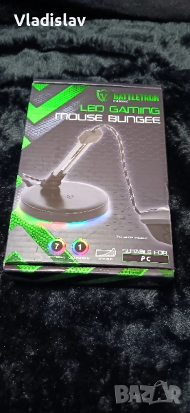 RGB LED USB държач за кабел за мишка геймърски, снимка 1