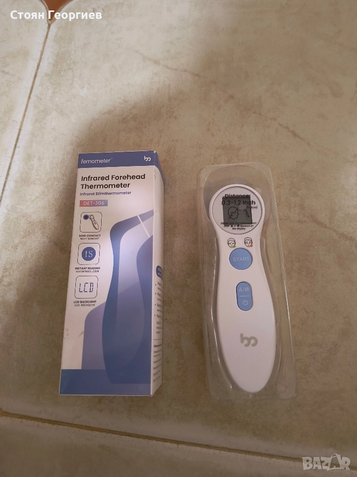 Термометър за чело за възрастни и деца, безконтактен сензорен инфрачервен LCD, снимка 1