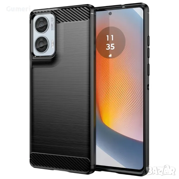 Motorola Moto G85 5G Противоударен Силиконов Гръб Карбон Шарк, снимка 1