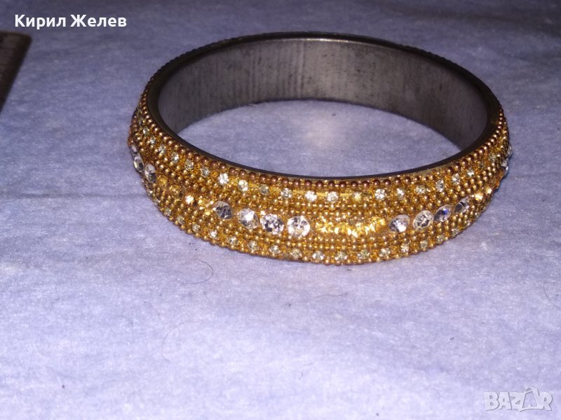 КРИСТАЛНА ПОЗЛАТЕНА и ПОСРЕБРЕНА КРАСИВА РЕТРО ГРИВНА от БЛАГОРОДНА СТОМАНА 70631, снимка 1