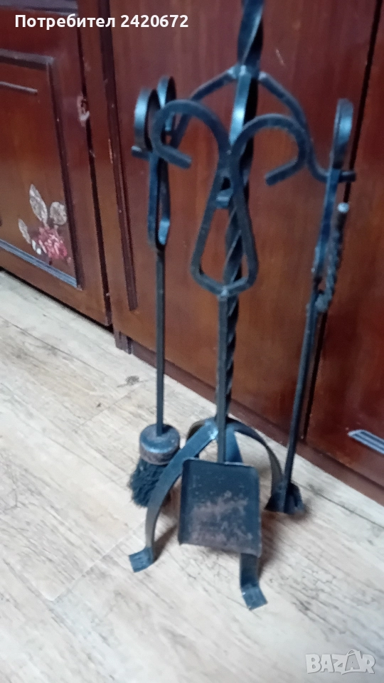 ковано желязо комплект за камина, снимка 1