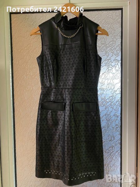 Нова! S черна кожена рокля, снимка 1