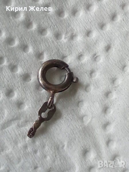 Сребърна карабинка закопчалка 52144, снимка 1