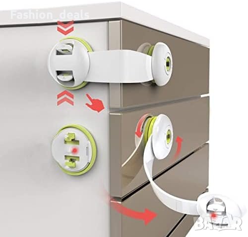 Нови 6 броя Защитни ключалки шкаф чекмедже предпазни за бебе дом, снимка 1