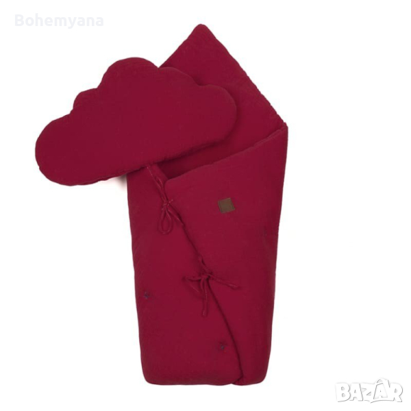 Hi Little One порт бебе 2 в 1 – био муселин – ягода, снимка 1