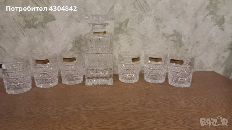 Кристален сервиз за уиски Bohemia, снимка 1
