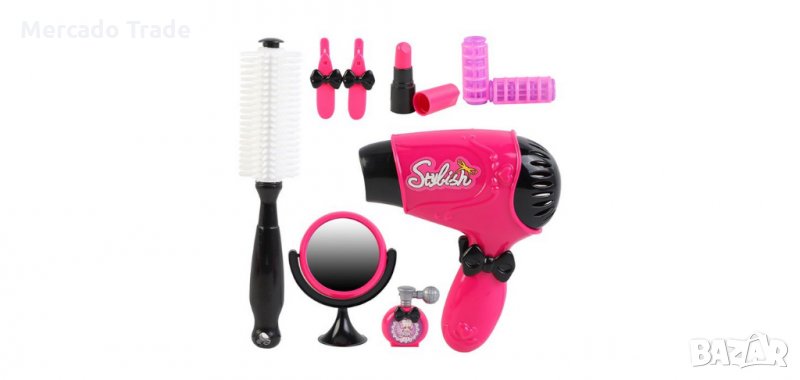 Фризьорско куфарче с принадлежности, Розово, снимка 1