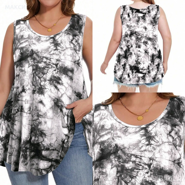 Макси красив мек и силно еластичен потник в четири различни модерни десена, снимка 1