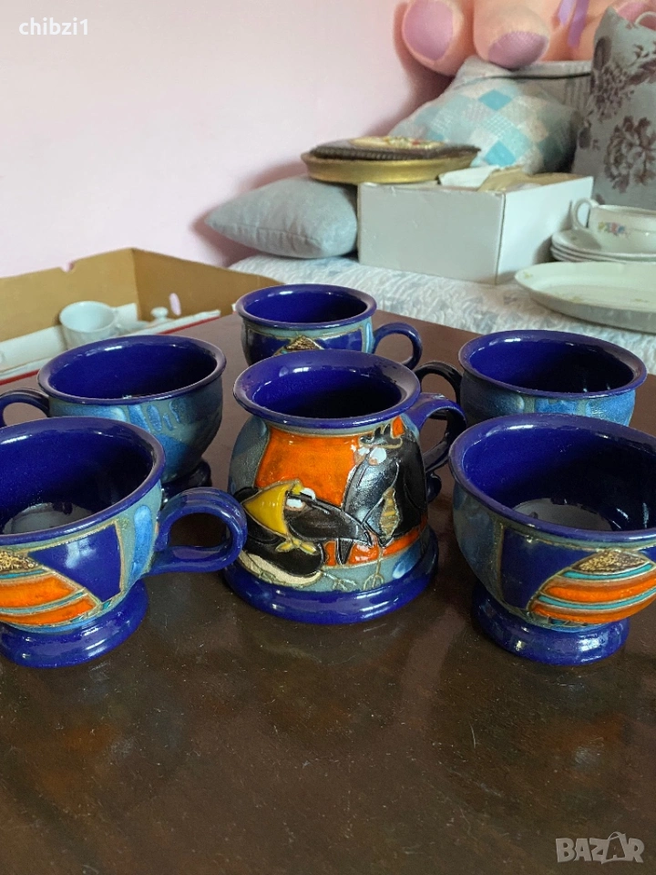 Уникален арт керамичен сервиз за чай Данко, ръчна изработка!, снимка 1