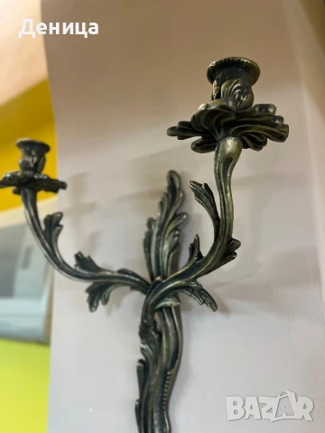 Масивен месингов свещник Богата орнаментика  , снимка 5 - Други - 50932757