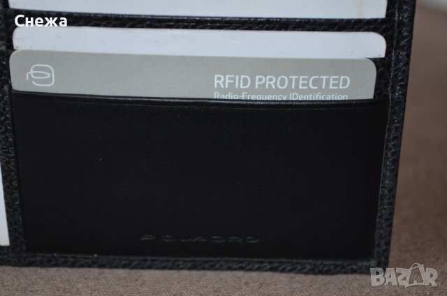 Piquadro Erse с RFID защита черен портфейл за 15 карти, снимка 6 - Портфейли, портмонета - 41508955