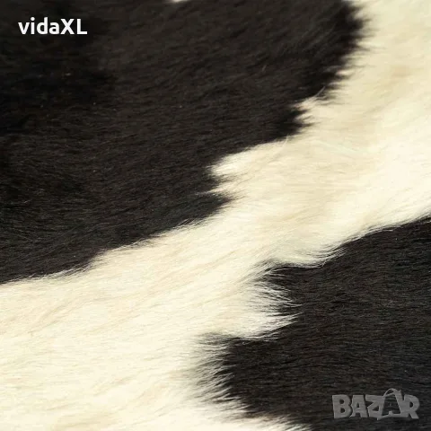vidaXL Килим от волска кожа, черно и бяло, 150x170 см, снимка 3 - Килими - 56146524