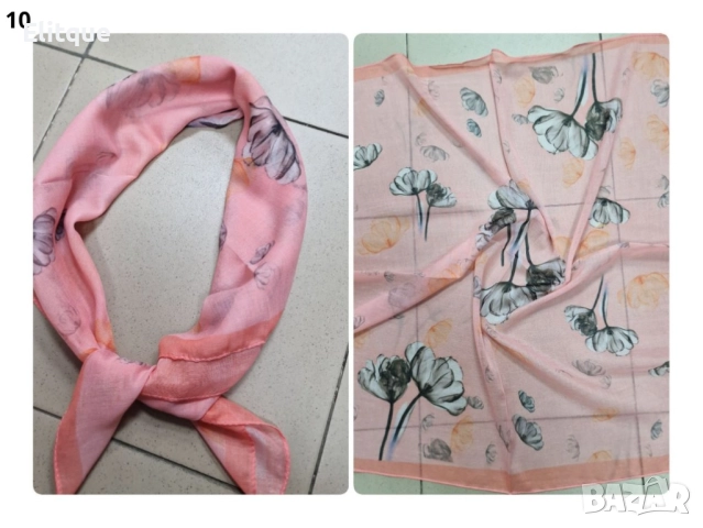 Красив дамски шал в различни принтове 70/70см, 100% памук, снимка 12 - Шалове - 52894993