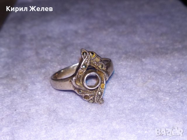 СТАР СРЕБЪРЕН ПРЪСТЕН СРЕБРО 925 с ПРАЗНО ГНЕЗДО За ВГРАЖДАНЕ на СКЪПОЦЕНЕН КАМЪК 34415, снимка 5 - Антикварни и старинни предмети - 39654073