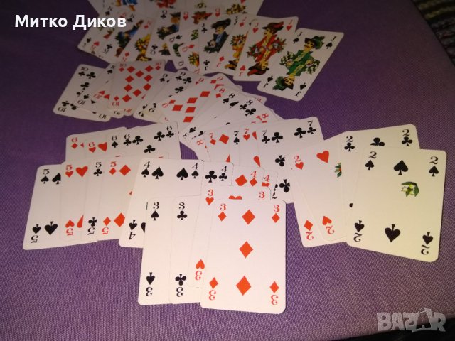 Patience немски мини карти от 50-те години винтидж 65х44мм-нови 2 комплекта 52+3, снимка 5 - Карти за игра - 38612926
