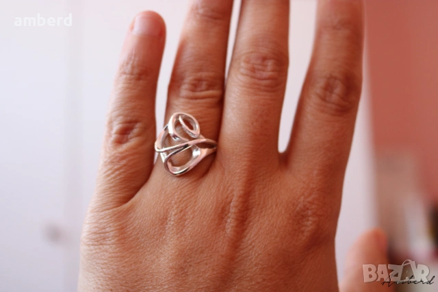 Сребърен пръстен - модел R080, снимка 2 - Пръстени - 53792655