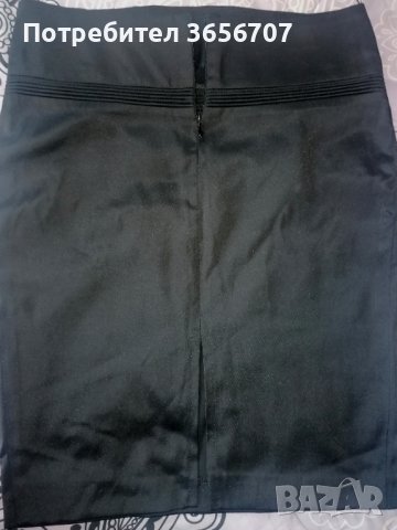 Черна  сатенена пола, снимка 2 - Поли - 41348003