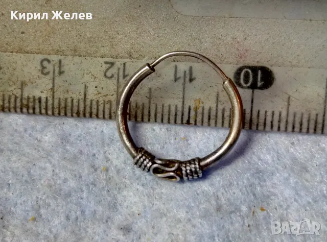 СТАРА СРЕБЪРНА ОБЕЦА СРЕБРО ВИСОКА ПРОБА РЪЧНА ИЗРАБОТКА с РЕТРО ОРНАМЕНТИКА КРАЛСКА ПЛЕТКА 49858, снимка 5 - Антикварни и старинни предмети - 48952539