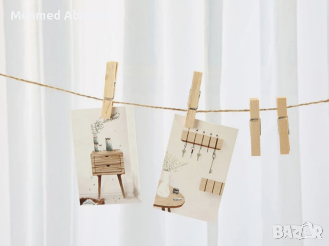 Дървени мини щипки 25 мм, 100 броя , снимка 4 - Други инструменти - 44745216