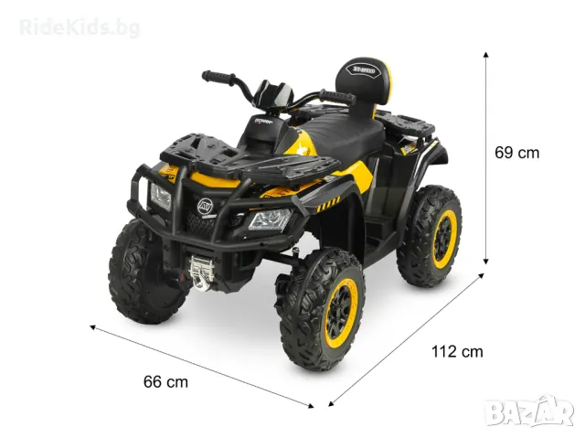 Акумулаторен детски Quad 24V, 4x4, Музикален модул с Bluetooth и USB | Ева Гуми, Зелен, снимка 13 - Детски велосипеди, триколки и коли - 50409569
