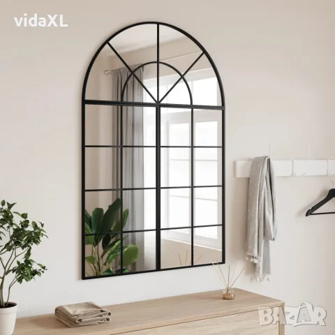 vidaXL Стенно огледало, черно, 80x120 см, арка, желязо, снимка 2 - Огледала - 56146718