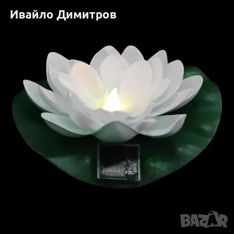 LED соларна лампа Lightex LOTUS, IP44, бяла, снимка 4 - Соларни лампи - 50034062